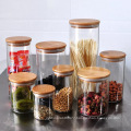 Top quality 100ml 120ml food glass jar wooden lid 200ml 300ml 500ml airtight glass jar with bamboo Lid for food GSJ-888S